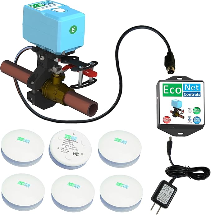 EVC300-HCLXL-SK6 Bulldog-JW WiFi Valve Robot, Auto Water Shutoff, Leak Detection, Hassle-Free Install, No Plumbing Needed, Supports 3-20 Sensors, Smart Home