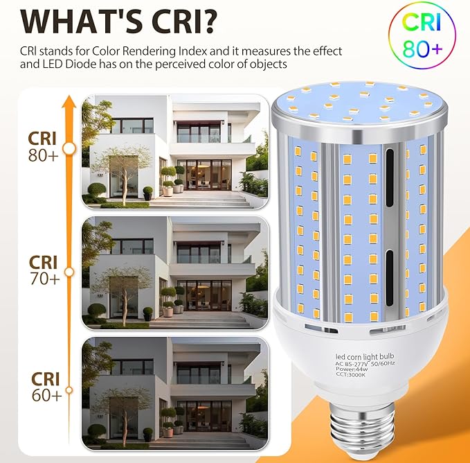 44W LED Corn Light Bulb(2 Pack),Fanless,(390 Watt Equivalent) E26/E39 Medium/Large Mogul Base LED Cob Lamp 3000K Warm white 5,900LM for Outdoor Indoor Garage Warehouse Factory Workshop Street Backyard