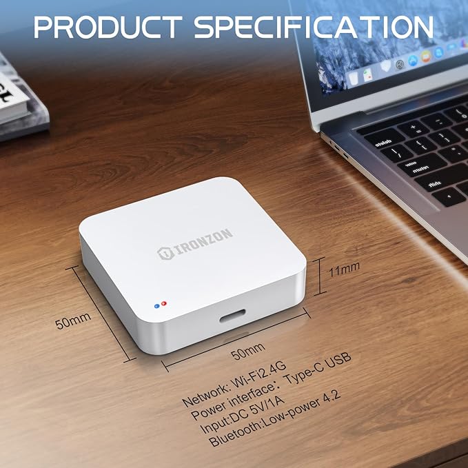 Tuya Gateway for Smart Door Lock -Remotely Control Smart Fingerprint Door Lock via Tuya App-Gateway Smart Hub Compatible