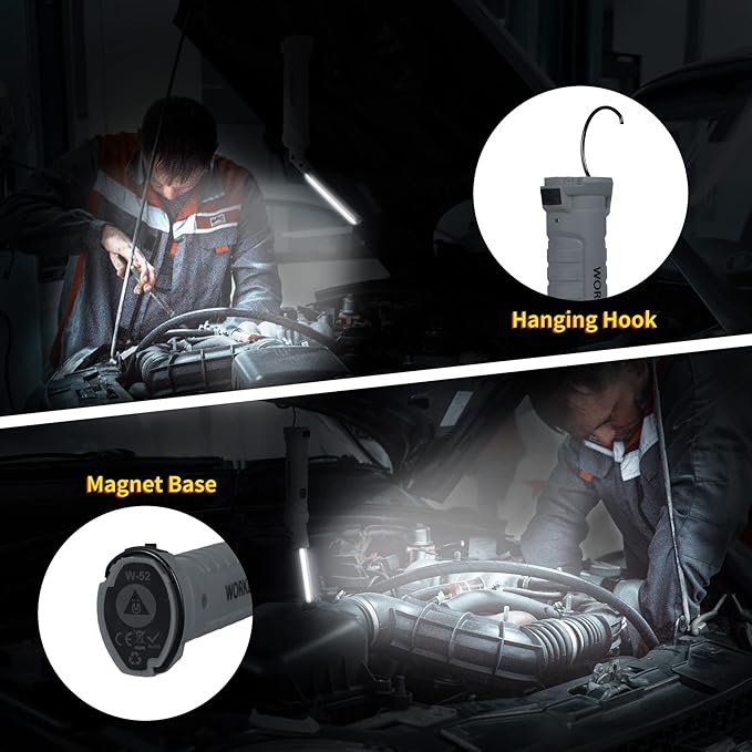 4 Pack Flashlight Vagocom Mechanic Tools for Gift,LED Rechargeable Work Lights with 360° Rotate Magnetic Base 5 Modes Portable Inspection Torch for Trouble Light,Automotive,Handmade,Camping,BBQ