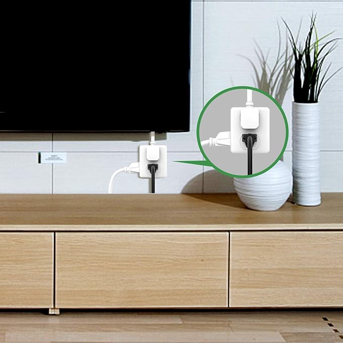 Outlet Extender, HICITY Multi Plug Outlet with 6 Electrical Outlets Adapter, 3-Prong Wall Outlet Tap for Cruise Ship Home Office Dorm, White (2 Pack)