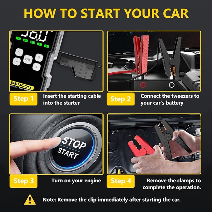 Jump Starter with Air Compressor, 6000A Jump Starter Battery Pack (All Gas/10L Diesel), 150PSI 12V Jump Box Car Battery Jumper Starter Portable with Type-C Quick Charge and LED Lights