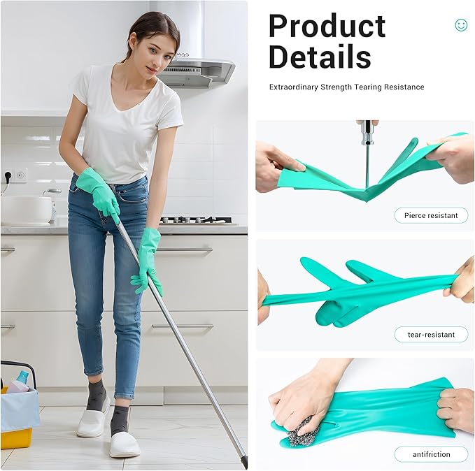 ThxToms Chemical Resistant Nitrile Gloves,Resist Household Acid, Alkali, Solvent and Oil, Latex Rubber Free, 1 Pair Extra Large