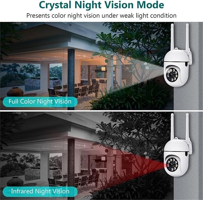 Outdoor Security Cameras, 2.4GHz & 5G WiFi Cameras for Home Security, 1080P Dome Surveillance Cameras 360° View, Waterproof Security Camera with Motion Detection, 2-Way Audio (2PCS)