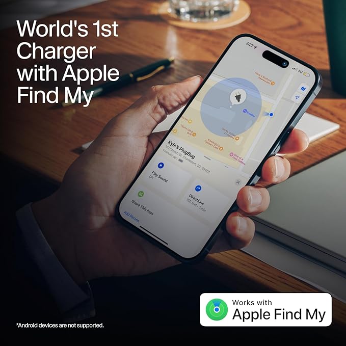 Twelve South PlugBug Travel 50W Charger Block, 2-USB Type C Port Fast Charging for iPhone, iPad, MacBook & More, with Apple Find My Integration, Folding Prongs & Adapters for US, CN, AU, EU, UK, KR