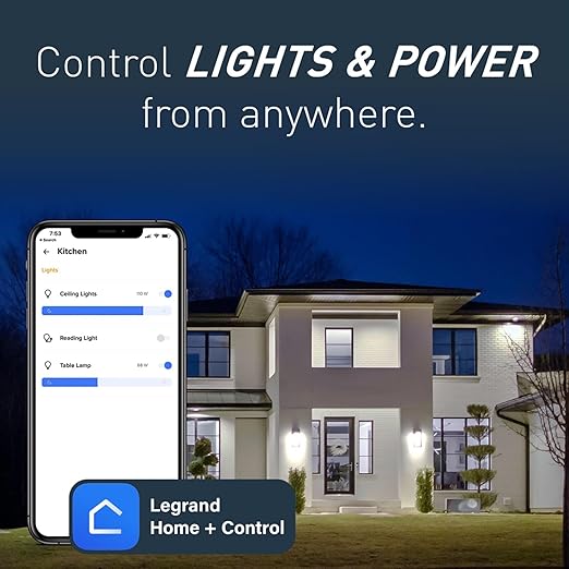 Legrand Radiant WNRR15LA 15 Amp Smart Outlet with Netatmo, Compatible with Alexa, Google Assistant & Apple HomeKit, 15A, Light Almond (1 Count)