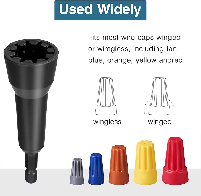 Wire Nut Twister and Twisting Tool - 1/4" Chuck, Spin Twist Wire Connector Socket,Wire Stripping and Twisting Tool,Wire Nut Twiter for Drill
