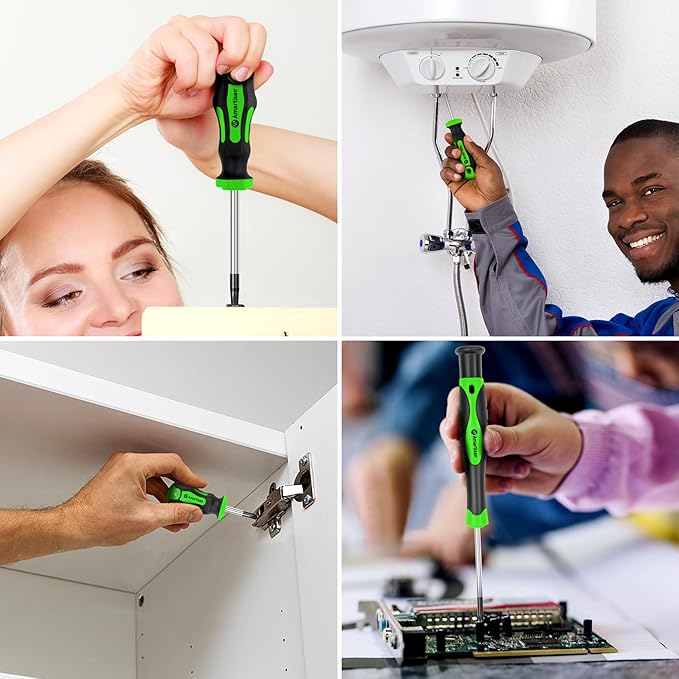 Magnetic Screwdrivers Set with Case, Amartisan 43-piece Includs Slotted, Phillips, Hex, Pozidriv,Torx and Precision Screwdriver Set, Magnetizer Demagnetizer Tools, Tools for Men (Green))