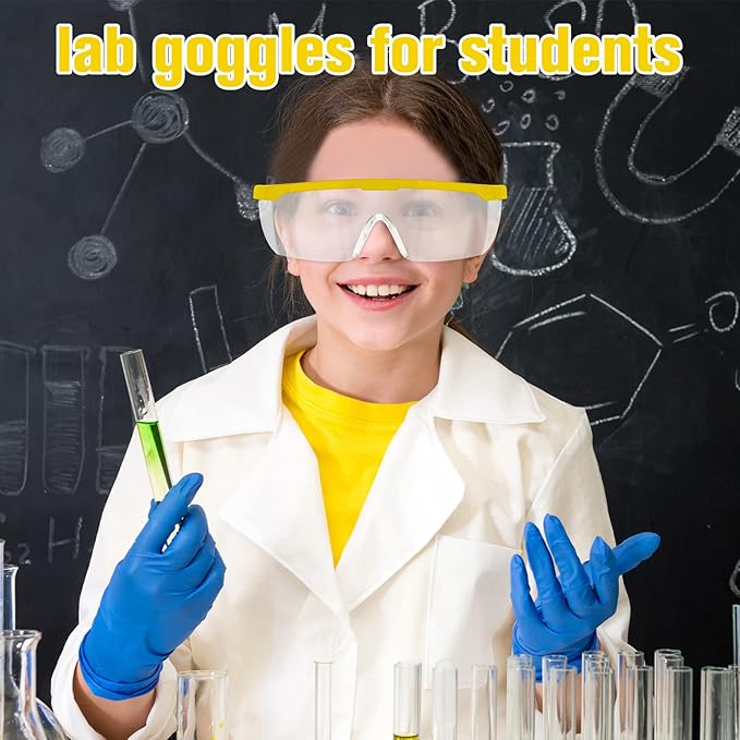 Kigeli 20 Pairs Safety Goggles over Glasses Lab Goggles Anti Fog Scratch Adult Protective Eyewear for Classroom Work