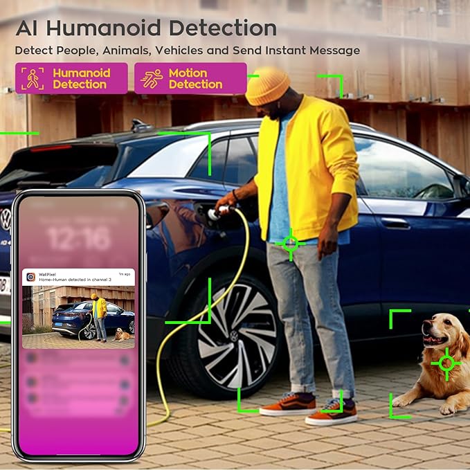 xmartO [AI Tracking Dome CAM] 10CH 2K HD Metal Dome PTZ Wireless Security Camera System, 8*Automatic Tracking, 2-Way Audio and Night Vision Camera, 10CH 4K Long Range WiFi 6 Surveillance DVR NVR Kit