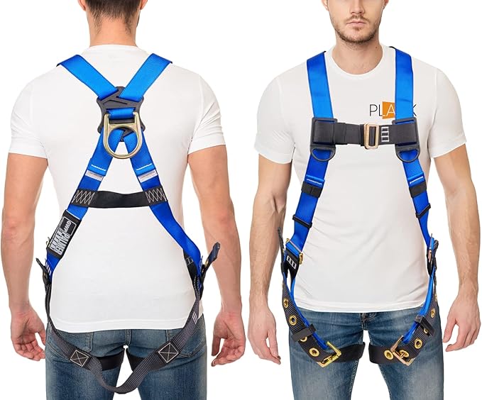 Palmer Safety Construction Harness 5 Point Adjustment, Back D-Ring, Grommet Legs, Multiple Styles I OSHA ANSI Compliant