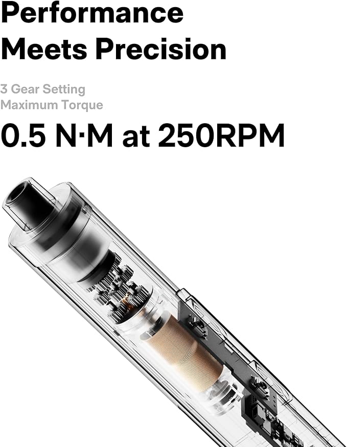 HOTO SNAPBLOQ™ S-A01 3.7V Mini Electric Screwdriver with 56 Bits & 3 Torque Settings, Precision Mini Screwdriver, 250RPM, Brighter LED Light, Repair Tool Kit for Electronics, Phone, Laptop, DIY