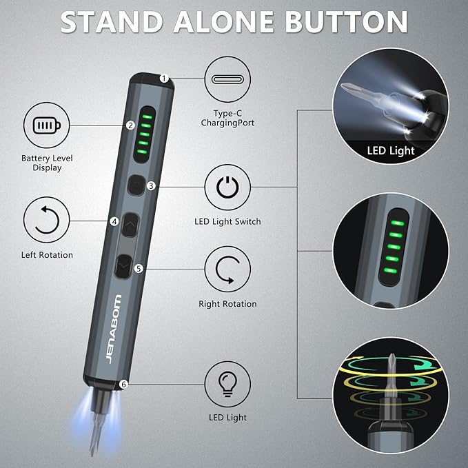 3.7V Electric Screwdriver, Mini Precision Screwdriver Set, 64 Magnetic Bits, Magnetic Storage, Rechargeable,Cordless, Repair Tool Kit for Electronics Phone Camera Laptop Watch