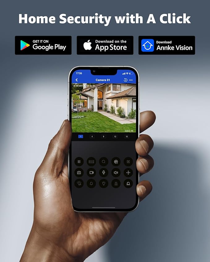 ANNKE 5MP Security Camera System, 16CH NVR Recorder with AI Motion Detection, 8X 3K IP PoE Wired Cams with Built-in Mic, IP67, 2.8mm Lens, Compatible with Alexa for Home Business Surveillance, 2TB HDD