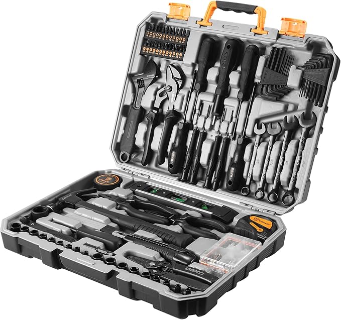 Tool Kit Set Box for Home: Household with Drill Wrench Socket Basic Hand Tools Sets for Men Car Repair Mechanic Tool Kit Set Automotive with Plastic Tool Box 178 Piece