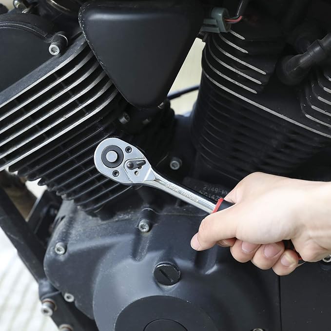 Egofine 12pcs 3/8 Inch Ratchet Socket Wrench Set, Drive Socket Set with 10 Sockets 8-14,17,19,21mm and 2 Way Quick Released Ratchet Handle and Extension Bar