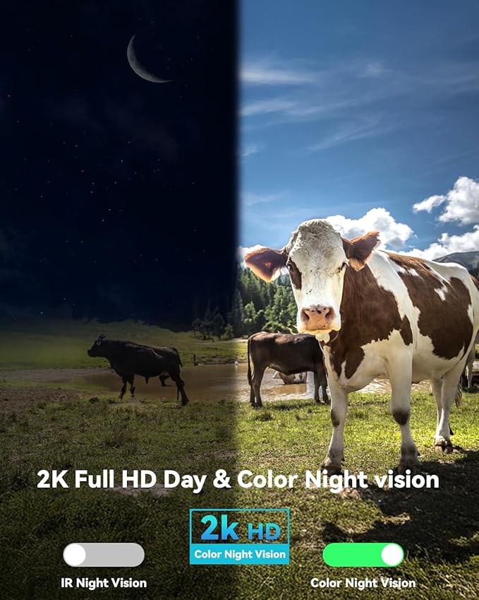 Solar Security Cameras Wireless Outdoor - 4G LTE Battery Powered Cameras for Home Security, 360°View PTZ, IP66 Waterproof, 2K HD Color Night Vision, Human Tracking, 2-Way Audio, SD/Cloud Storage