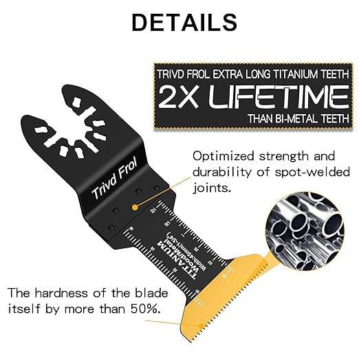 45PCS Oscillating Saw Blades, Professional Multitool Blades for Wood Nails Metal Plastics, Quick Release Multi Tool Blades Kits Fit Dewalt Milwaukee Ryobi Bosch Fein Porter Genesis