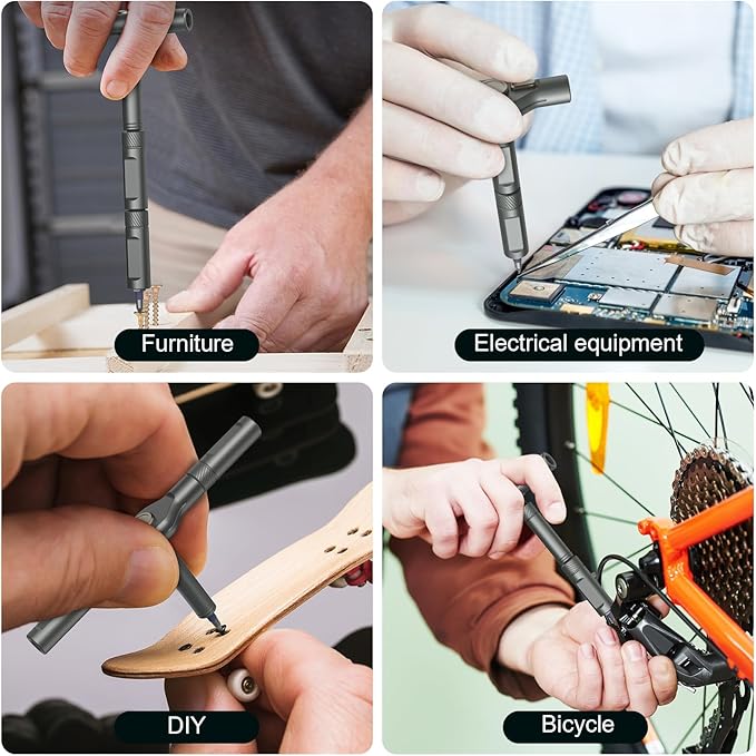 JXTZ Ratchet Screwdriver Set, 42 in 1 Magnetic Screwdriver Set with T Handle, DIY Multi Bit Magnetic Drive Set, Versatile Repair Tool for Home Appliances Bicycle Motorcycle, Grey