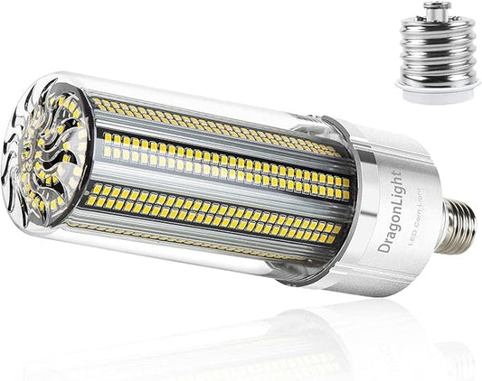 DragonLight 100W Commercial Grade Corn LED Light Bulb(700 Watt Equivalent) E26/E39 Large Mogul Base LED Lamp 3000K Warm White 12,000LM for High Bay Area Lighting
