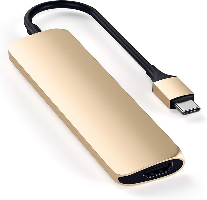 Satechi 4 in 1 USB C Hub Multiport Adapter (Gold - Slim Classic)