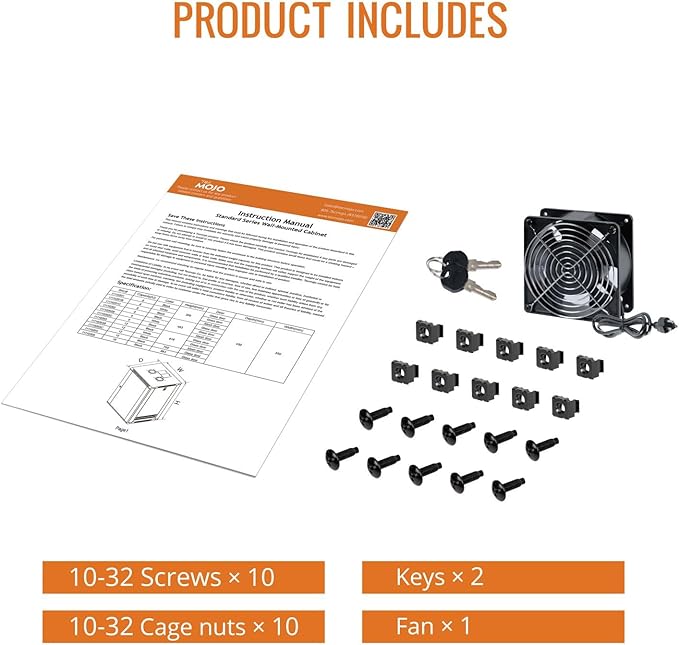 Tecmojo 9U Wall Mount Rack Network Cabinet for 19" IT Equipment,with Lockable Mesh Door and Side Panels,Cooling Fan,17.7inch Depth,Black