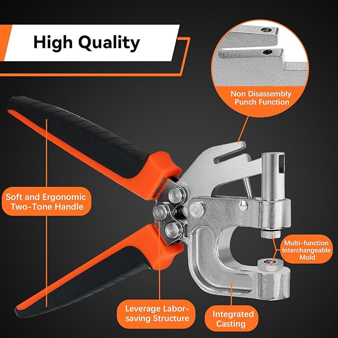 Sopnom Leather Snap and Fastener Kit - Press Pliers With 15mm Metal Buttons, 40 Sets in 4 Colors for Fabric, Clothes, Jackets, Purse, Belts, Bags