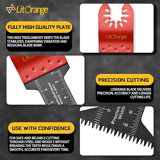20PCS Professional Wood/Metal/Plastic Universal Multitool, Quick Release Saw Blades Titanium Oscillating Multitool Blade for Hard Material