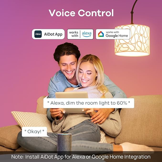 Linkind BR30 Smart Light Bulbs, WiFi Flood Light Bulbs Compatible with Alexa & Google Home, RGBTW Color Changing Light Bulb, 1800K-6500K Tunable White, E26 8W Equivalent 60W, 2.4Ghz WiFi only, 4 Pack