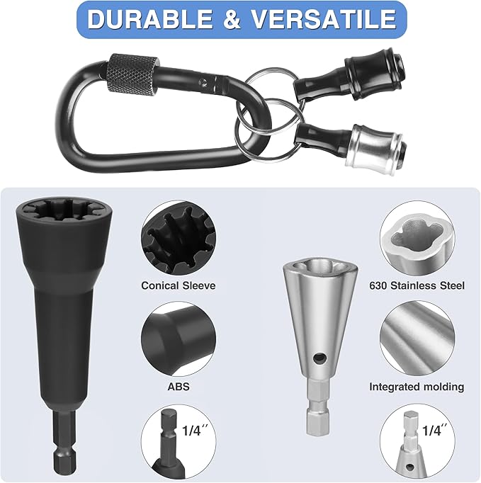 Wire Nut Twister,with 2pcs Bit Holders 1/4" Socket,Hex Shank Screwdriver Bit Holder,Wire Twisting Tool,Wire Nut Twister for Electrical Power Drill,Wire Twister for Quick Twisting Cable