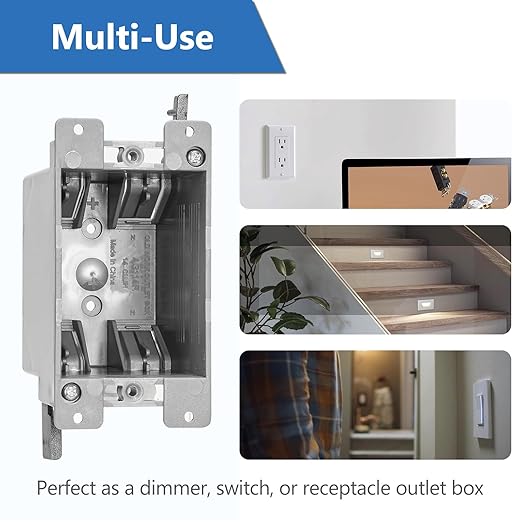 Electrical Old Work 1 Gang Outlet Box, Plastic Remodel Drywall Junction Boxes, UL Listed, 48 Pack, Grey