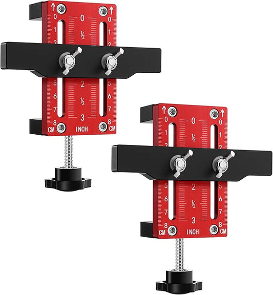 Cabinet Door Mounting Jig, Cabinet Door Installation Positioner for Easy Door Support and Alignment, Cabinet Installation Tool for Attaching Hinges, Cabinet Hardware Jig for 1x2s frame, 2 Pack