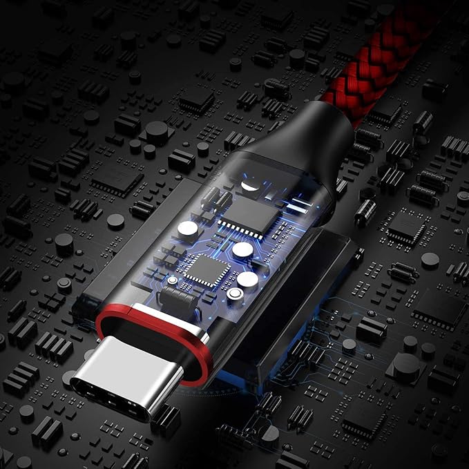 etguuds USB to USB C Cable 2ft, 2-Pack USB A to Type C Charger Cord Fast Charging for Samsung Galaxy A15 A25 A35 A55 A54, S24 S23 S22 S21 S20 S10 S10E, Note 20 10, Moto G, for iPhone 16 15, Red