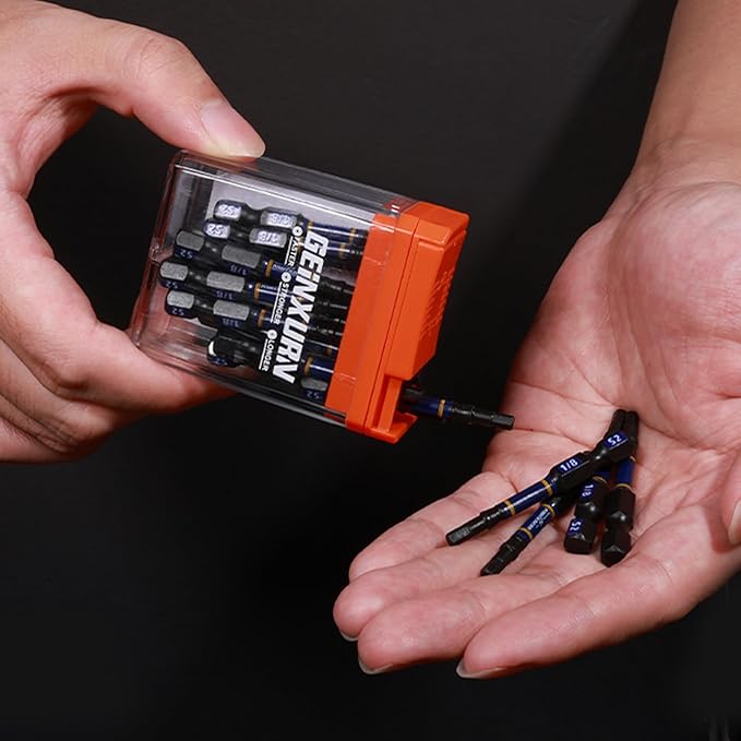 Impact Hex Screwdriver Bits Set,45 Pcs 2" Magnetic SAE (5/32",3/16",1/8",1/4") S2 Steel Multi Driver Bits with Storage Colorful Box