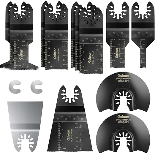 15PCS Universal Oscillating Tool Oscillating Saw Blades, Oscillating Multitool Quick Release Saw Blades for Wood Metal Plastics, for Dewalt and Bosch, Ideal Tool for DIY Enthusiasts and Detailing Work
