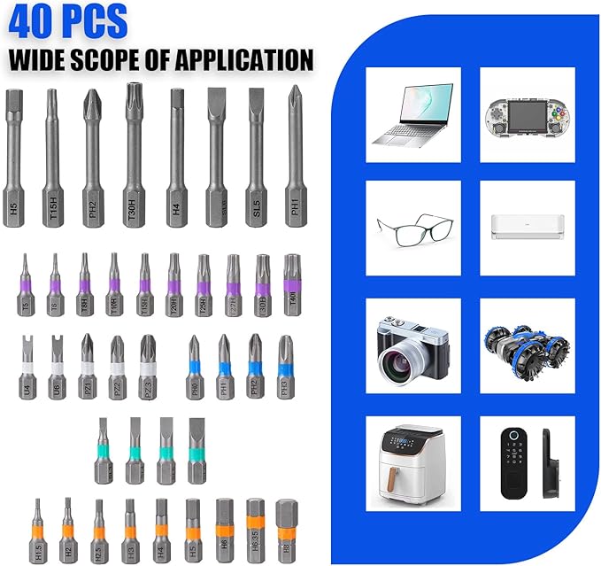 42 in 1 Magnetic Screwdriver Set, DIY Ratchet Screwdriver Set, Multi Bit Magnetic Drive with Ratchet Handle, Portable Compact Repair Tool Kit for Electronics, Computer, Bike Repairs, Furniture