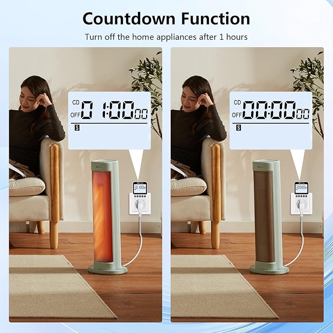 KTTS02 Digital Timer Outlet Plug in Timer Switch Socket Indoor Infinite Repeat Cycle Electrical Timer Switch, Countdown Timers for Lights,Aquarium,Pets Home Appliances