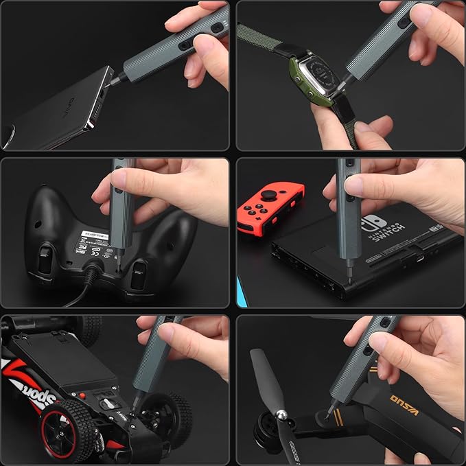 STREBITO Mini Electric Screwdriver, 155 in 1 Electric Precision Screwdriver Set with 140 S2 Magnetic Bits, Max 5 N.m, 650mAh Battery, Small Power Screwdriver Electronic Repair Tool Kit for Computer RC