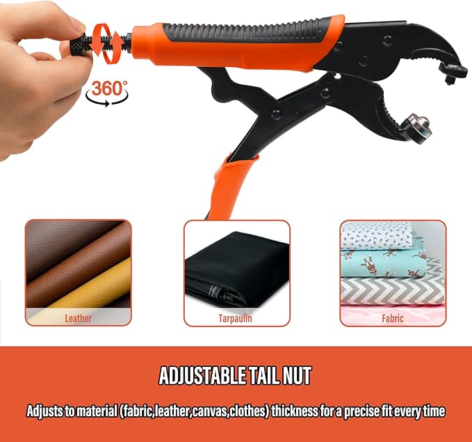 Coowolf Heavy Duty Snap Button Kit, Metal Snap Fasteners Kit Tool with 60 Set Installation or Repair Stainless Snaps for Fabric, Boat Cover, Canvas, Tarp, Clothes