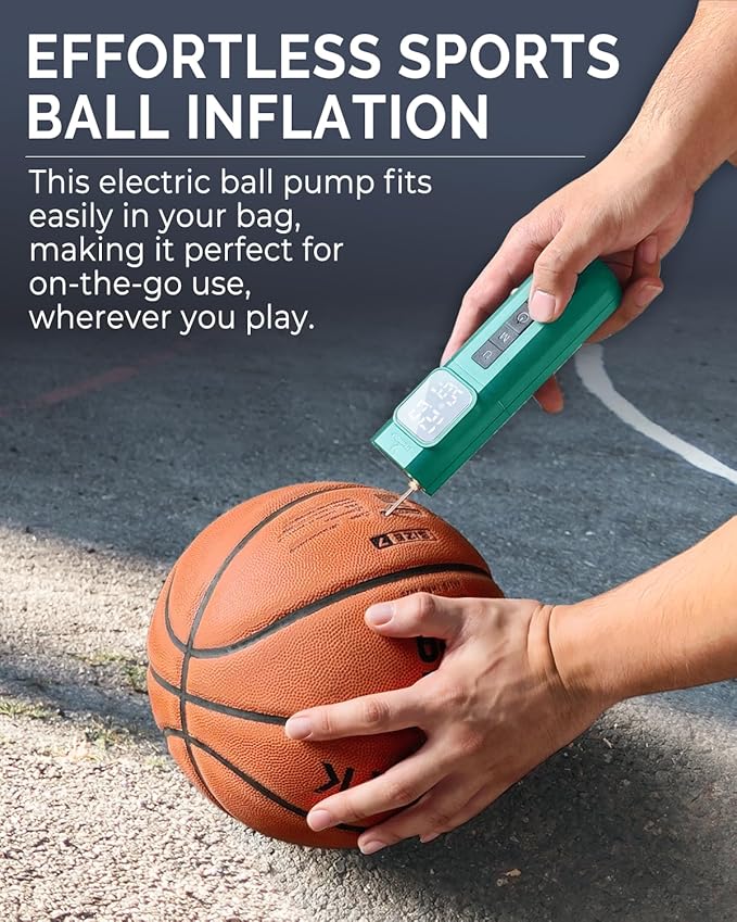 ETENWOLF P200 Electric Ball Pump 2000mAh Sports Air Pump with Digital Pressure Gauge for Basketball Soccer Volleyball