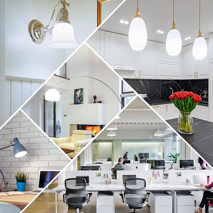 Leools Dimmable E26 LED Bulb 4W Equal E26 40 Watt Light Bulb,E26 Globe Edison Light Bulbs,Daylight 4000K G16.5 Light Bulb led for Pendant,Chandeliers,Vanity,Wall sconces, AC120V,400lm.6Pack