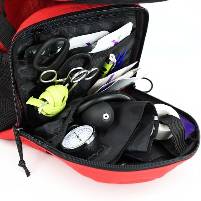 Lightning X Stocked Modular Trauma & Bleeding First Aid Responder Medical Backpack + Kit (Red)