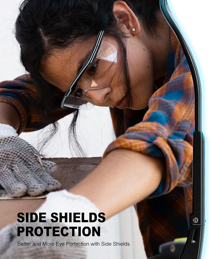 xaegistac Anti-Fog Safety Glasses with Side Shields,UV400 Protective Eyewear,Impact Resistant Safety Goggles for Men Women