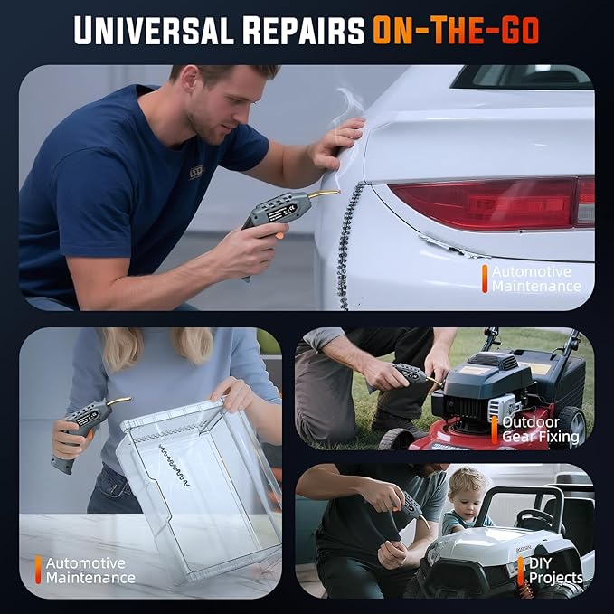 Katerk Cordless Plastic Welder – 400 Staples Included, 3-Temperature Settings, USB Rechargeable Portable Plastic Welding Kit, Perfect for DIY Projects, plastic/Bumper/Toys Repair