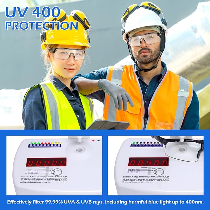 OXG 6 Pack Safety Glasses, Scratch Resistant Wraparound Lenses ANSI Z87.1 Protective Eyewear for Unisex