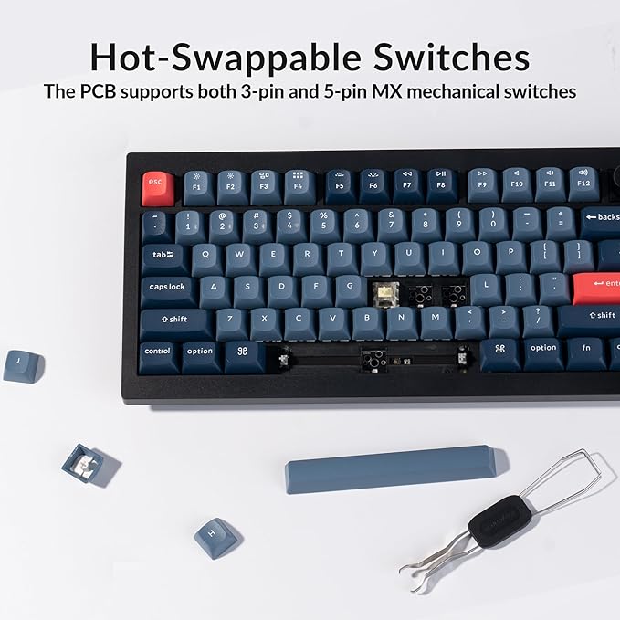 keychron V3 Max TKL Wireless Mechanical Keyboard, QMK/VIA RGB Bluetooth/2.4 GHz/Wired, 87 Keys Hot-Swappable with Gateron Banana Switch, Compatible with Mac Windows Linux