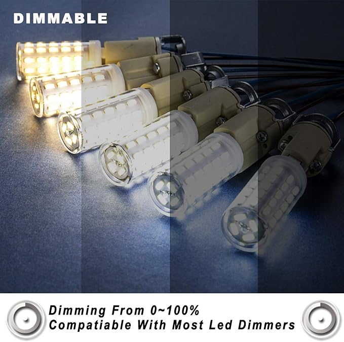 ALIDE G9 Led Bulbs 3W Dimmable 6000K Daylight White Replace 20W 25W 30W Halogen Equivalent, AC120V T4 Clear G9 Bi-pin Led Bulbs for Chandelier Pendant Wall Home Lighting,300LM,360Deg,10Pack