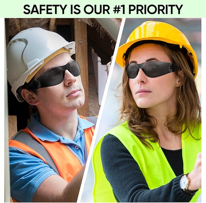 TICONN Clear Safety Glasses for Men, Safety Goggles with Scratch Impact Resistant Meets ANSI Z87.1 Standard