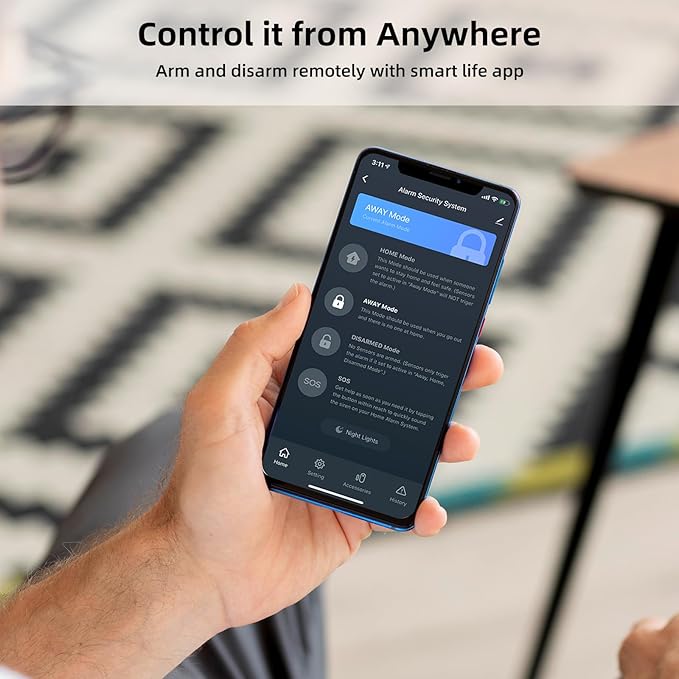 Wireless Alarm System 9 Piece Kit, WiFi Alarm System for Home Security with Phone APP Alert (Alarm Siren, Keypad, Remote, Motion, and Door Sensors) for Home, Apartment, Compatible with Alexa