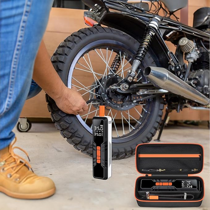 Case Compatible with HIPOM/for Hajomel Tire Inflator Portable Air Compressor, Air Pump Storage Holder Bag for modari/for LICORNE/for LOLSSA/for CYCPLUS and More Electric Bicycle Pump- Box Only